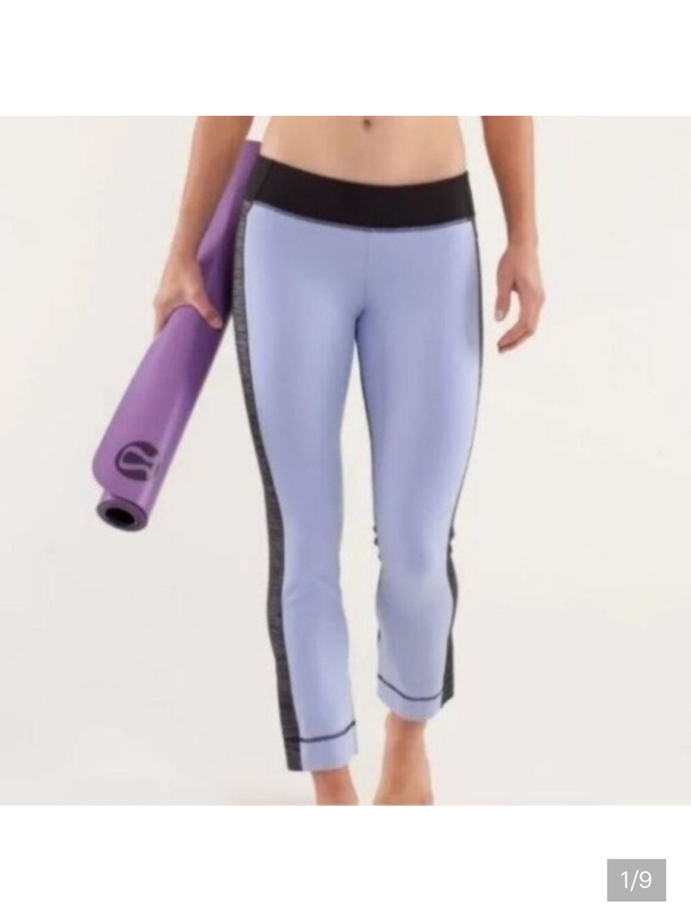 Lululemon Root Chakra Leggings Size 2 Periwinkle and Charcoal Gray